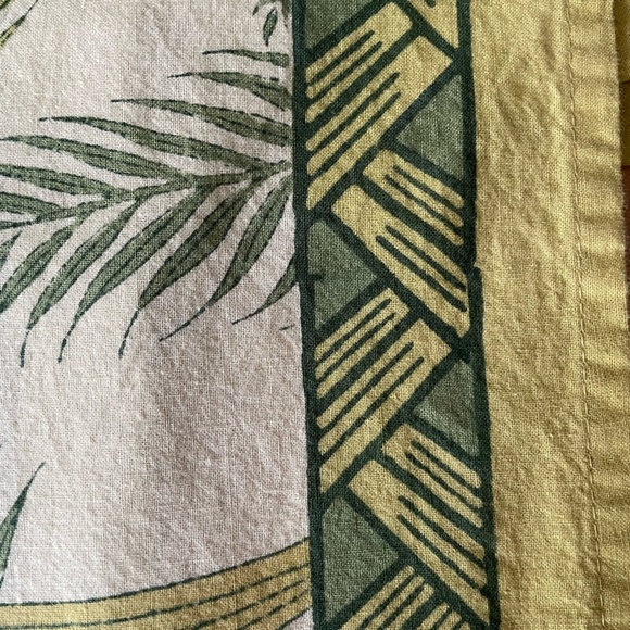 COULEUR NATURE Set Of 6 Green India Cotton Handmade Bamboo Print Napkins - Picture 4 of 9